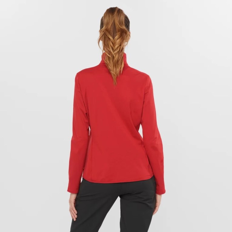 Dámské Bundy Salomon Essential Lightwarm Half Zip Červené | CZ 79JKBDW